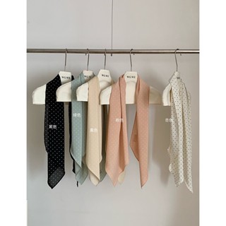 Khăn lụa chấm bi nữ Đa năng WG.WE Choàng cổ Làm áo ống Đi biển Khăn lụa Quàng cổ Làm áo yếm quây ngực