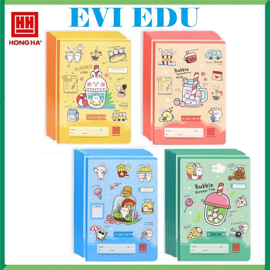 Lốc 5 quyển vở học sinh 4 ô ly Hồng Hà 200 trang khổ B5 School Monster 0588