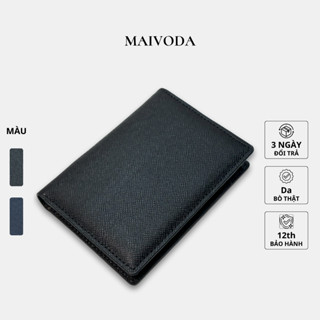 Ví Nam Nữ Đứng Mini Nhỏ Gọn Da Bò Saffiano, Bóp Da Thương Hiệu MAIVODA