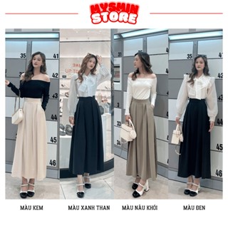 Chân váy xếp ly công sở midi dáng dài (75cm và 85cm) chất vải GOLD NHÂT CAO CẤP (CÓ TÚI 2 BÊN) - MS89