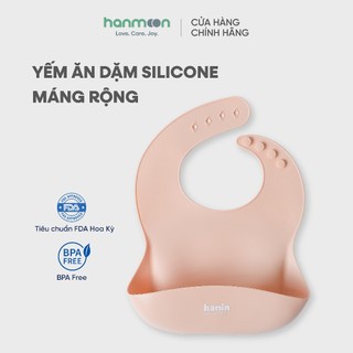 Yếm Máng Ăn Dặm Silicon Hanin Baby chính hãng - Siêu mềm, dày dặn , an toàn cho bé