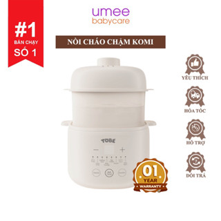 Nồi Cháo Chậm Komi/ Komi Plus  TOBE An Toàn 8 Chế Độ Dung Tích 1L/ 1,8L Giá Hấp Giữ Nhiệt 8h Chống Chào Tiết Kiệm Điện