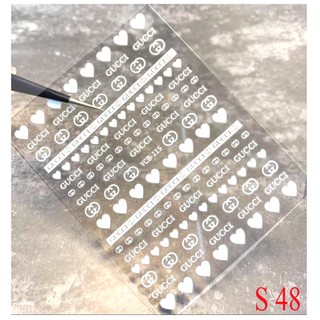 Sticker hình trai tim dán móng tay nail mi thời trang nữ