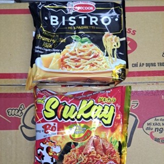 Mì Bistro xốt kem phô mai kiểu Ý gói 100 g, mì xốt kem phô mai 100 g acecook, mì SiuKay vị bò 127g