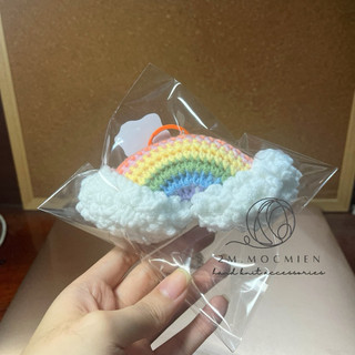 móc khoá len CẦU VỒNG MÂY - HandMade