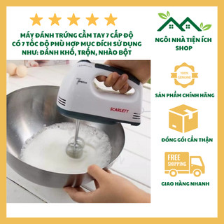 Máy đánh trứng cầm tay 7 cấp độ scarlett đa năng, nhiều cấp độ tặng kèm que đánh bột, đánh trứng