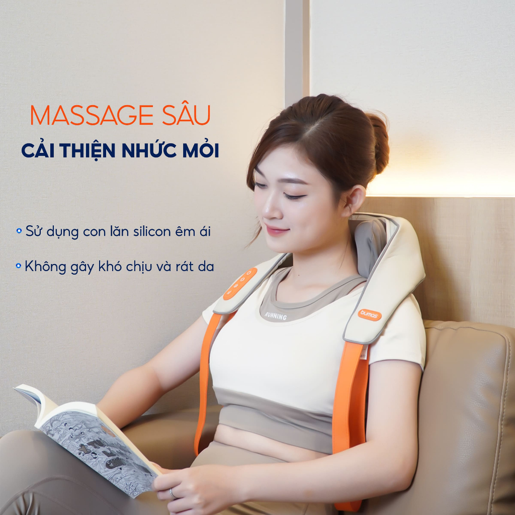 Máy Massage Cổ Vai Gáy Bumas M3 Pro - Massage Chườm Ấm 8 Điểm Chạm, Điều Chỉnh Linh Hoạt Và Dễ Dàng