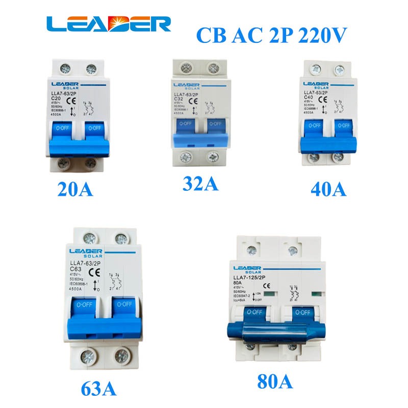 CB AC 2P 20A/32A/40A/63A/80A hãng Leader