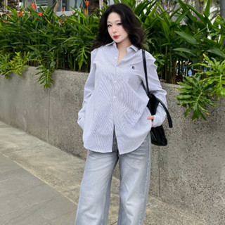 ÁO SƠ MI/SHIRT TAY DÀI ĐÓNG NÚT UNISEX ÂU RAGE OF THE SEA (ROTS STUDIO) "SỌC CARO LOGO CHỮ R TAY DÀI KHÔNG CÓ TÚI TRƯỚC"