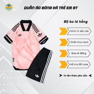 Quần Áo Bóng Đá Trẻ Em ST - Bộ Đồ Thể Thao Nam Ba Lá Hồng Chất Mát Mặc Đá Bóng, Đi Chơi Đủ Size