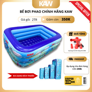 Bể bơi phao KAW 3 tầng trẻ em dày dặn đáy 2 lớp chống trượt, gấp gọn dễ dàng, an toàn cho bé [KÈM PHỤ KIỆN BƠM VÀ BÓNG]