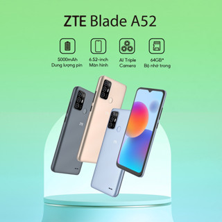 Điện thoại ZTE Blade A52 3GB l 64GB, Pin 5000mAh, Màn hình 6.52", Camera AI Triple - Chính hãng