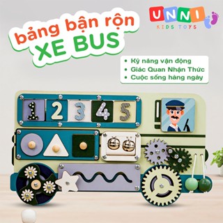 Đồ chơi cho bé bảng bận rộn Đồ chơi xe bus Montessori cho trẻ phát triển kỹ năng trí tuệ - UNNI TOY02