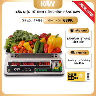 Cân điện tử tính tiền 2 mặt hiển thị KAW 40kg dễ dàng sử dụng