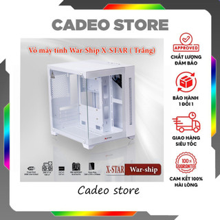 Vỏ case máy tính bể cá xstar mini- 2 màu black and white - 2 mặt kính cường lực - no fan