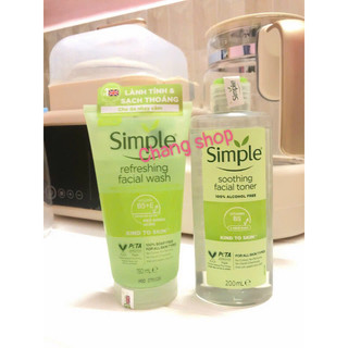 sale Combo sữa rửa mặt + nước hoa hồng Simple