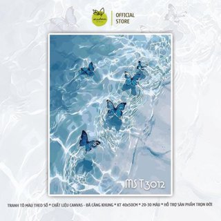 Tranh tô màu theo số, tranh số hóa, tranh tô màu số hóa Madoca -Butterfly bay trong nước T3012 40x50 Có Khung