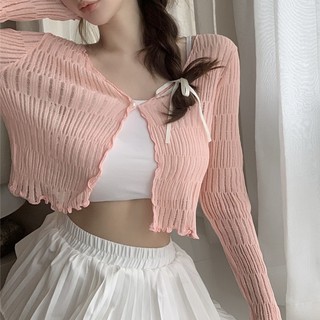 HỎA TỐC HCM Áo khoác len cardigan mỏng cài một nút khoác nhẹ dễ phối màu trơn KL62