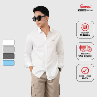 Áo sơ mi nam cotton generos regular vải cotton dễ thấm hút thiết kế năng động trẻ trung 010123044mf 010124144mf