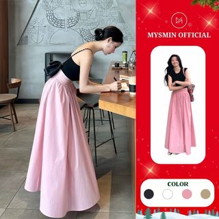  Chân váy nữ dáng dài 98cm CẠP CAO dễ mix đồ hack dáng  HÀNG 2 LỚP - CÓ TÚI SÂU 2 BÊN  KD39 