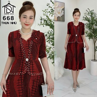 Đầm trung niên đi tiệc dáng peplum giấu bụng vải nhũ ánh kim size 80kg,ầm peplum trung niên giấu bụng thun nhũ đi tiệc