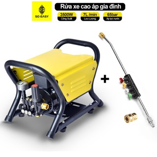 Máy rửa xe lõi toàn đồng áp lực cao gia đình cao áp, chỉnh áp, soeasy 3500w se006y dây cao áp 15m