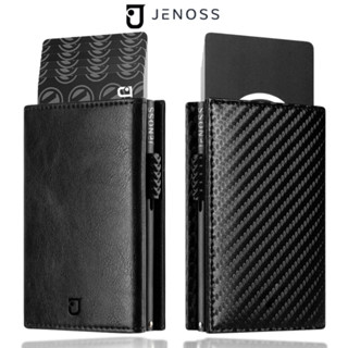 Ví Thông Minh Taurus & Hộp Đựng Thẻ Tự Động, Ví Da Nam Cao Cấp Gập Ba Mini Nhỏ Gọn Chính Hãng Jenoss