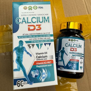 Viên uống Canxi nano Extra Cadimax nanocare Calcium D3 - Hộp 60 viên - bổ sung canxi D3 K2 MK7 - Extra Calcium D3