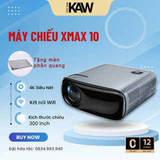 Máy chiếu mini kaw xmax10 độ phân giải 4k chiếu siêu nét độ sáng cao đa năng, bảo hành chính hãng