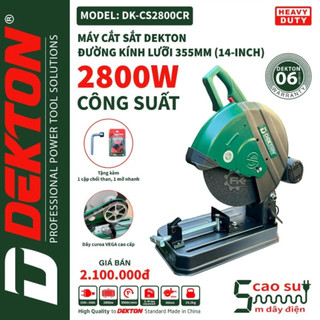 Máy cắt sắt bàn dekton dk-cs2800cr, dùng dây curoa, công suất 2800w, đường kính đĩa 355