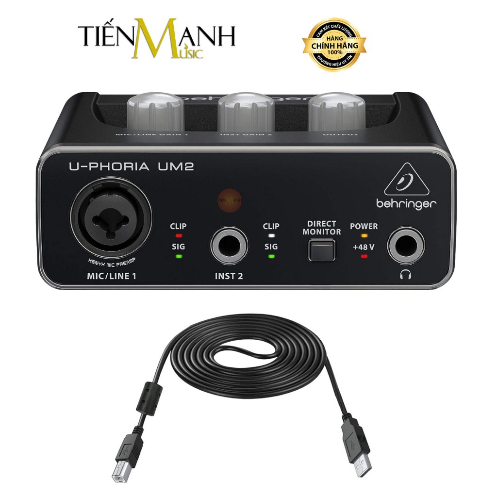 [Chính Hãng] Soundcard Behringer U-Phoria UM2 - Bộ Thu Âm Và Livestream Sound Card USB Audio Interfa
