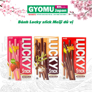 Bánh Lucky stick Meiji  vị Chocolate , vị chocolate và coffee , vị dâu ( 38g - 45g ) - Gyomu Japan