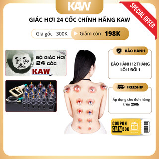 Bộ giác hơi không dùng lửa KAW 24 ống an toàn, giảm căng thẳng mệt mỏi, giải cảm hiệu quả [Bảo hành 1 đổi 1]