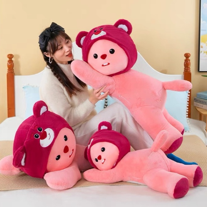 Gấu bông loopy , gấu bông lena nằm , gấu dâu nằm thú nhồi bông loopy gấu dâu nằm đáng yêu