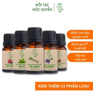 Combo 5 chai tinh dầu tùy chọn mùi tặng 1 bộ vỏ khuếch tán siêu tiện dụng