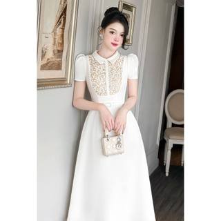 LAVIEM Váy trắng thiết kế phối ren Bethany