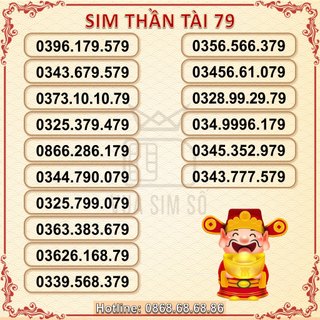Sim số đẹp thần tài đuôi 79, sim viettel trả trước, hỗ trợ đăng ký chính chủ
