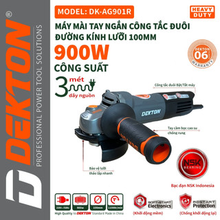 Máy mài cầm tay dekton dk-ag901r, công suất 900w, công tắc đuôi, tặng 1 đá mài