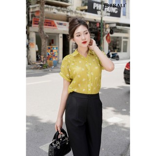 Áo sơ mi nữ trali 24127 màu xanh