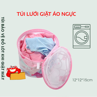 Túi giặt áo ngực áo lót có gọng đồ lót - túi giặt đồ máy giặt bằng lưới chống mất form áo hình tròn kéo khoá
