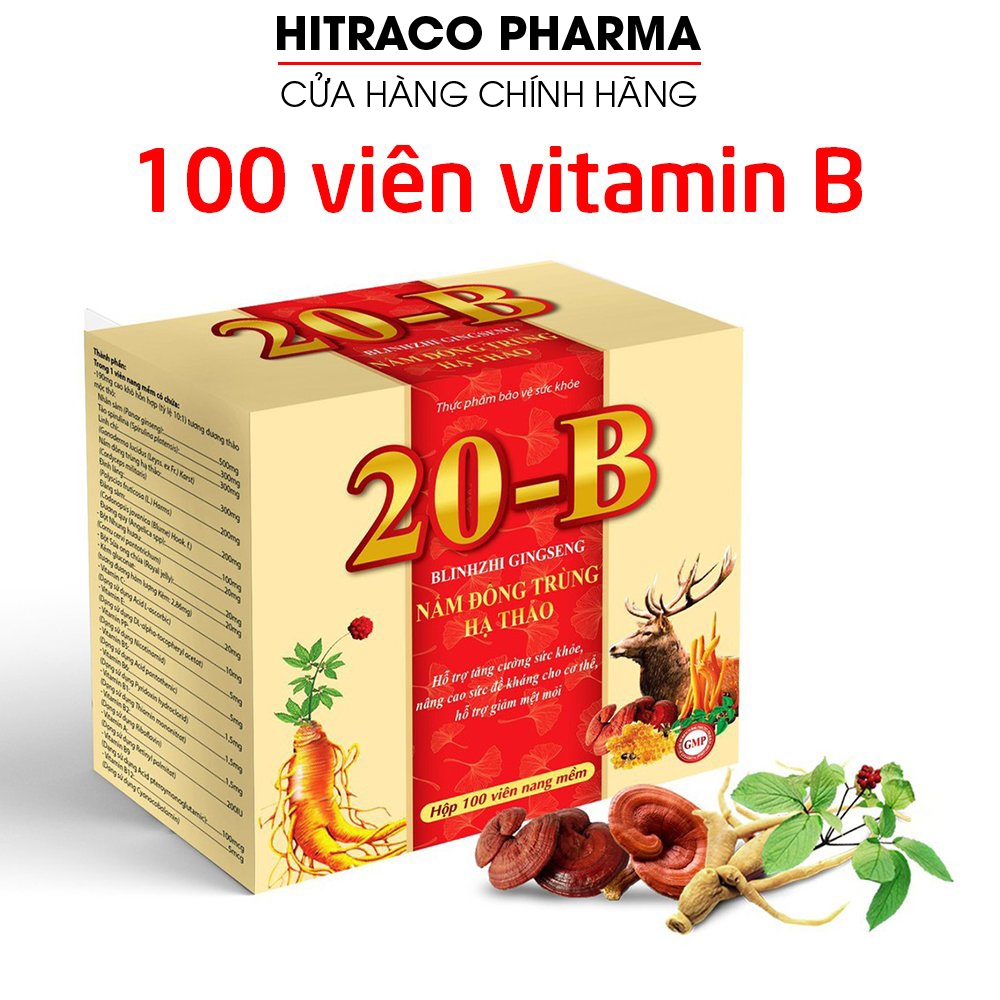 Vitamin 20-B ROXTECH bổ sung vitamin B tổng hợp, khoáng chất tăng sức khỏe, sức đề kháng - Hộp 100 viên