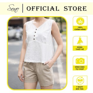 Sono - quần short chất liệu linen có đai cao cấp hàng thiết kế