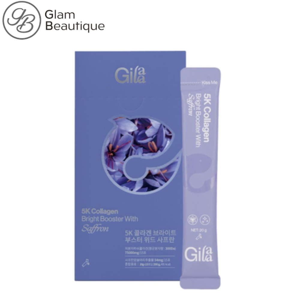 GILAA Thực Phẩm Bổ Sung Sức Khỏe 5000MG Collagen & Saffron/Peony 20G*15 Gói Glam Beautique
