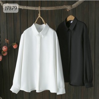 Sơmi tay dài BIGSIZE Quảng Châu màu trơn BASIC chất đẹp - 17879