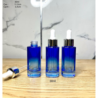 Chai đựng serum mỹ phẩm 30ml xanh dương