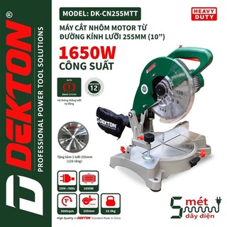 Máy cắt nhôm dekton dk-cn255mtt, mô tơ từ siêu bền bỉ mạnh mẽ, công suất 1650w, đường kính lưỡi 255