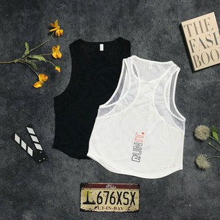 Áo tank top thun thể thao chạy bộ - vải thun nhẹ thoáng mát phối lưới