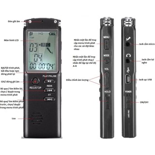 Máy ghi âm 8Gb chuyên nghiệp,nhỏ gọn,pin lâu,đầy đủ phụ kiện.