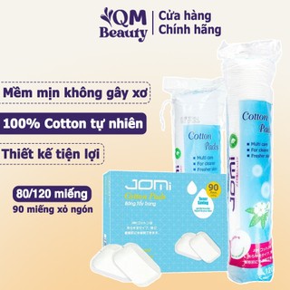  Bông tẩy trang Jomi Cotton thiên nhiên thiết kế 2 mặt dập viền chắc chắn chính hãng 