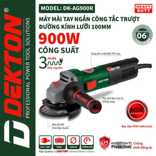 Máy mài cầm tay dekton dk-ag900r, công suất 900w, công tắc sườn, tặng 1 đá mài
